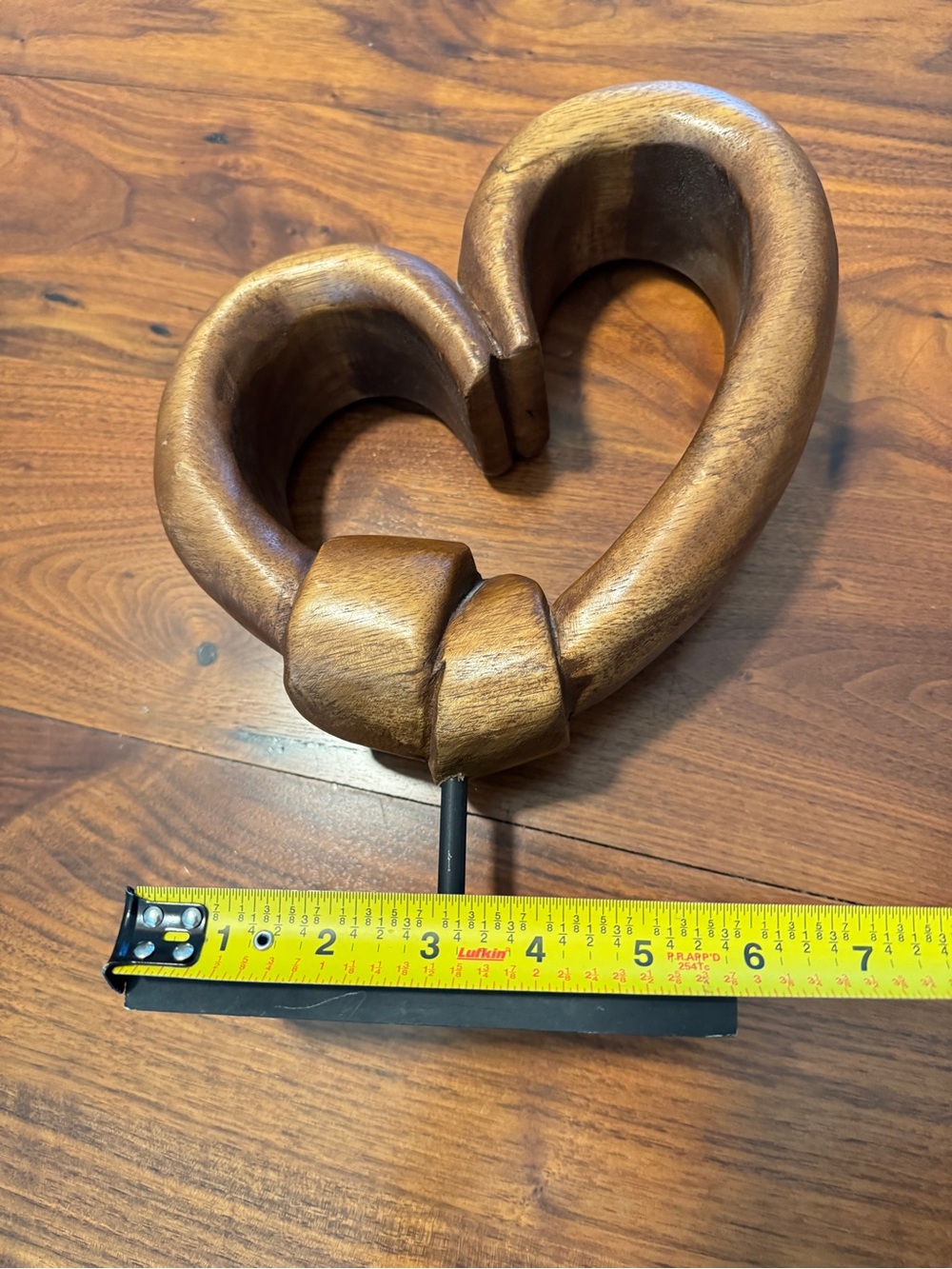 Wooden Hand Carved Abstract Sculpture Statue Heart Gift Home Decor - Picture 8 of 10